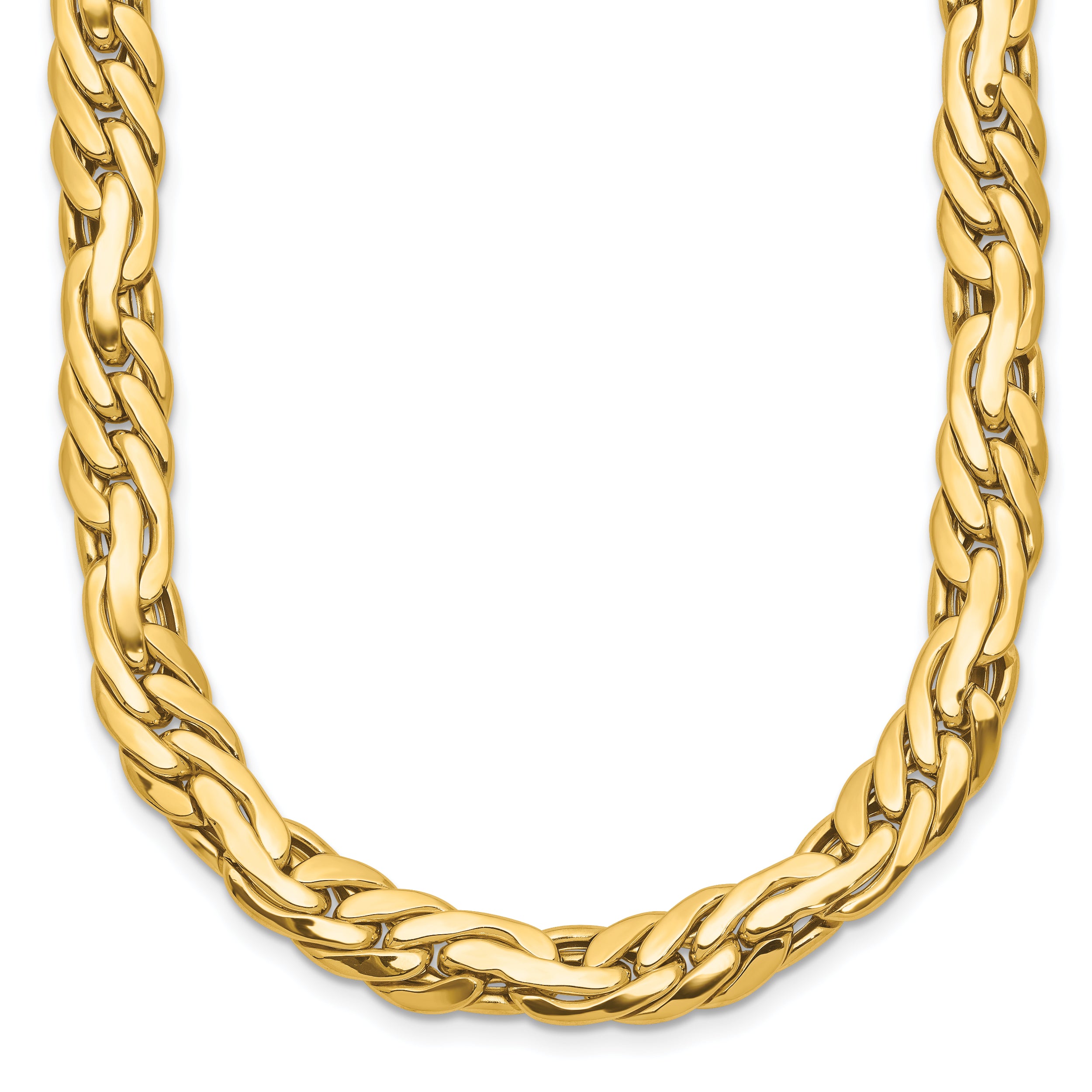 14K Polished 7.5mm Fancy Link Necklace