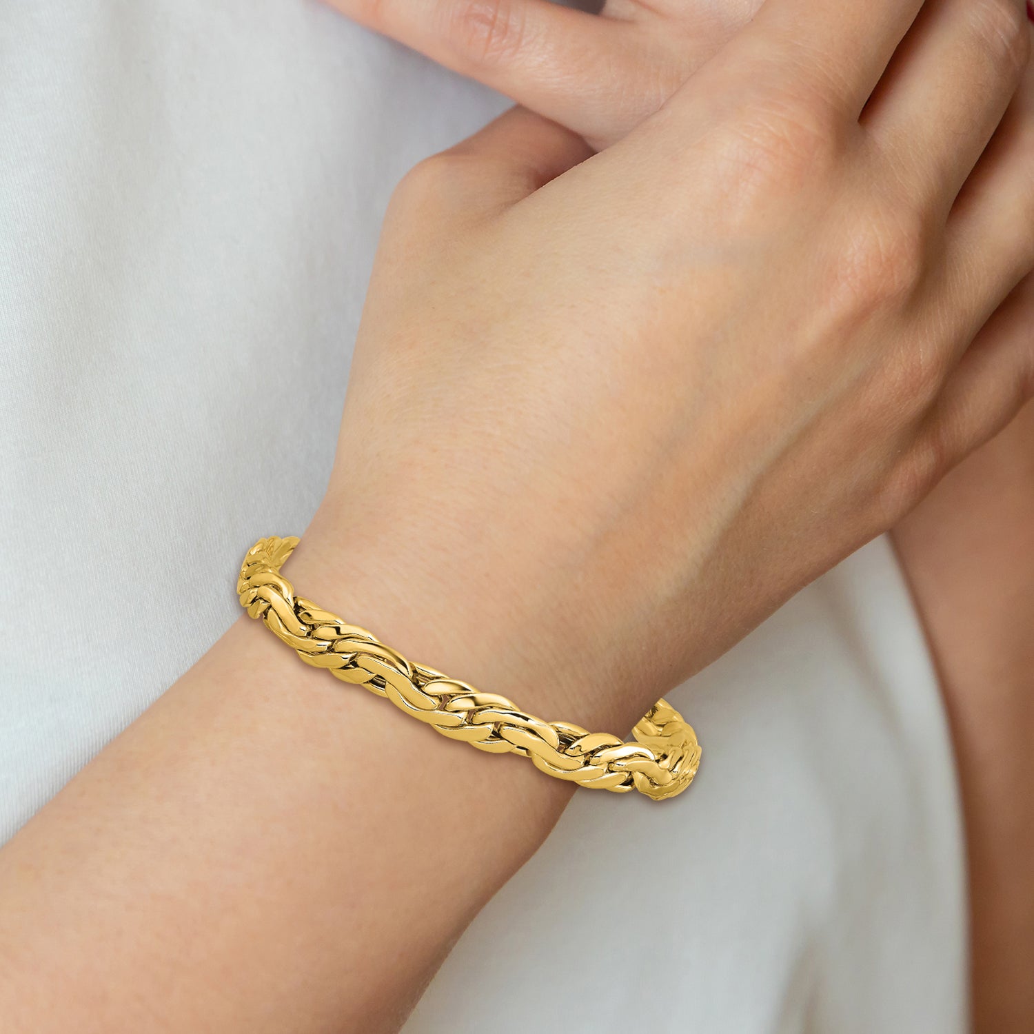 14K Polished 7.5mm Fancy Link Bracelet