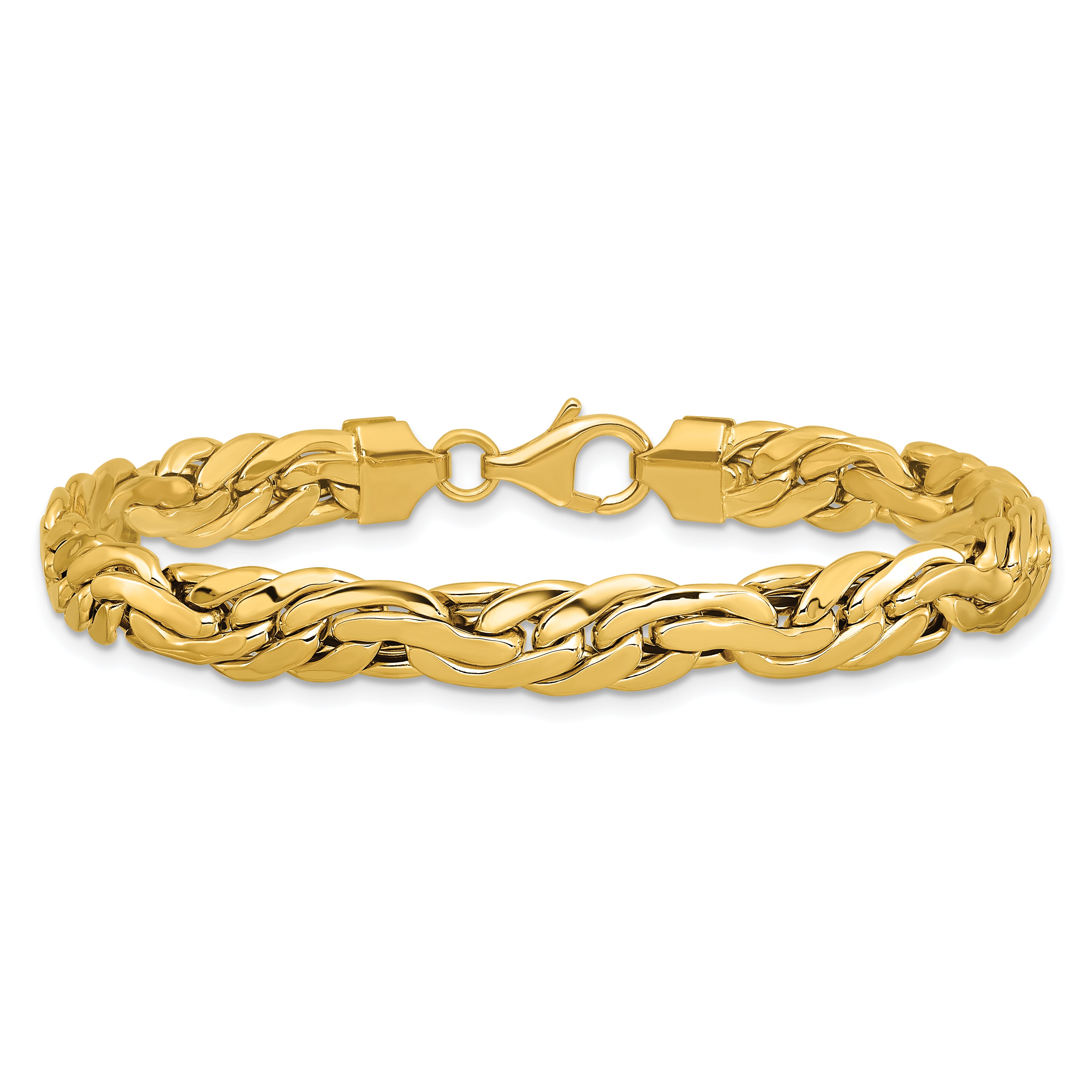 14K Polished 7.5mm Fancy Link Bracelet