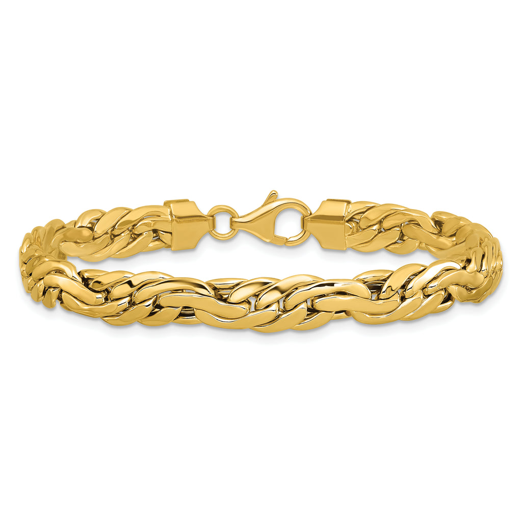 14K Polished 7.5mm Fancy Link Bracelet