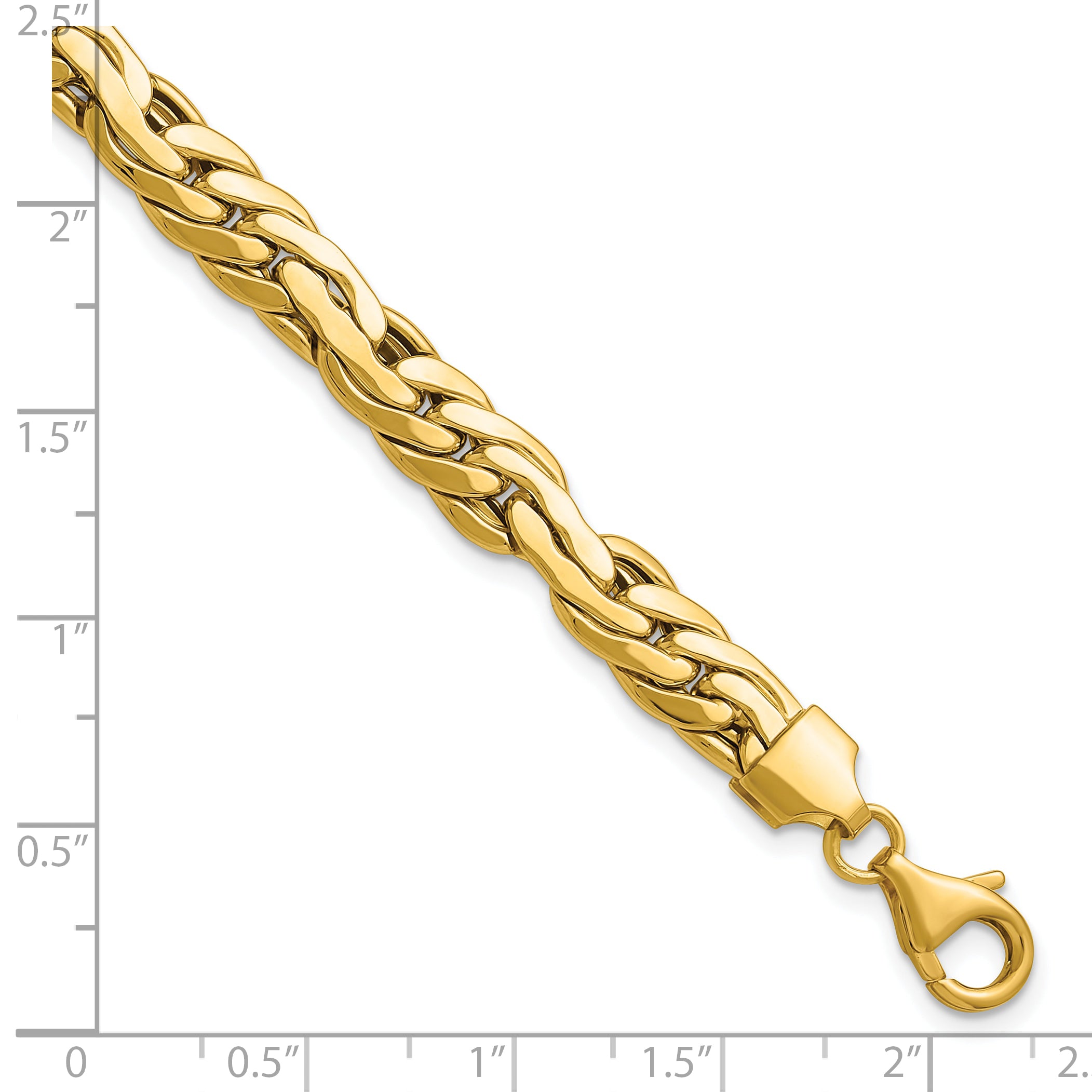 14K Polished 7.5mm Fancy Link Bracelet