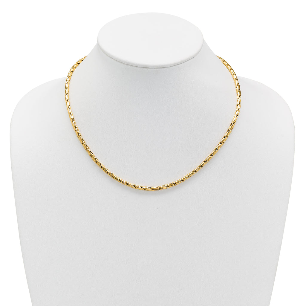 14K Polished 3.5mm Fancy Link Necklace