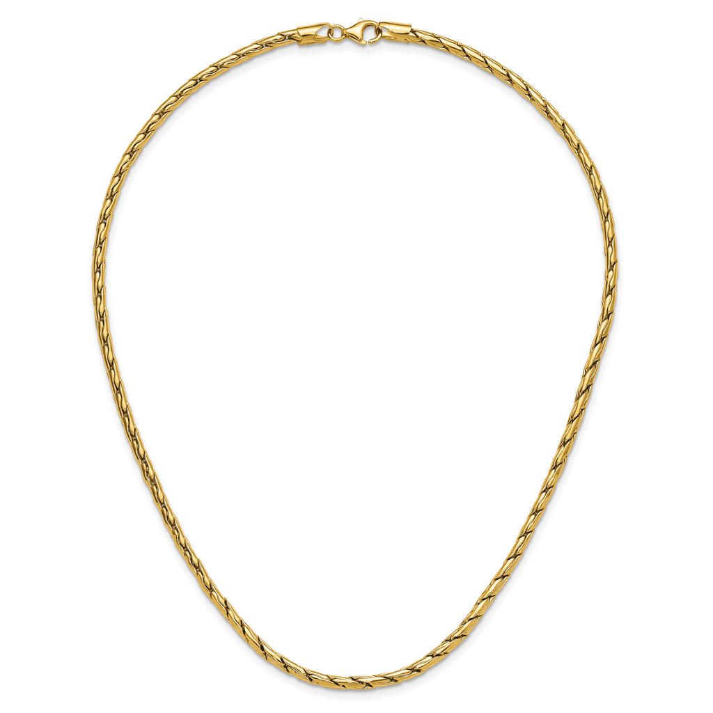 14K Polished 3.5mm Fancy Link Necklace