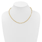 14K Polished Fancy Paperclip Link Necklace