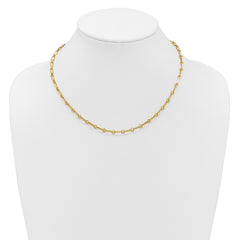 14K Polished Fancy Paperclip Link Necklace