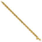 14K Polished 6.5mm Flat Edge Cable Link Bracelet