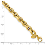 14K Polished 6.5mm Flat Edge Cable Link Bracelet
