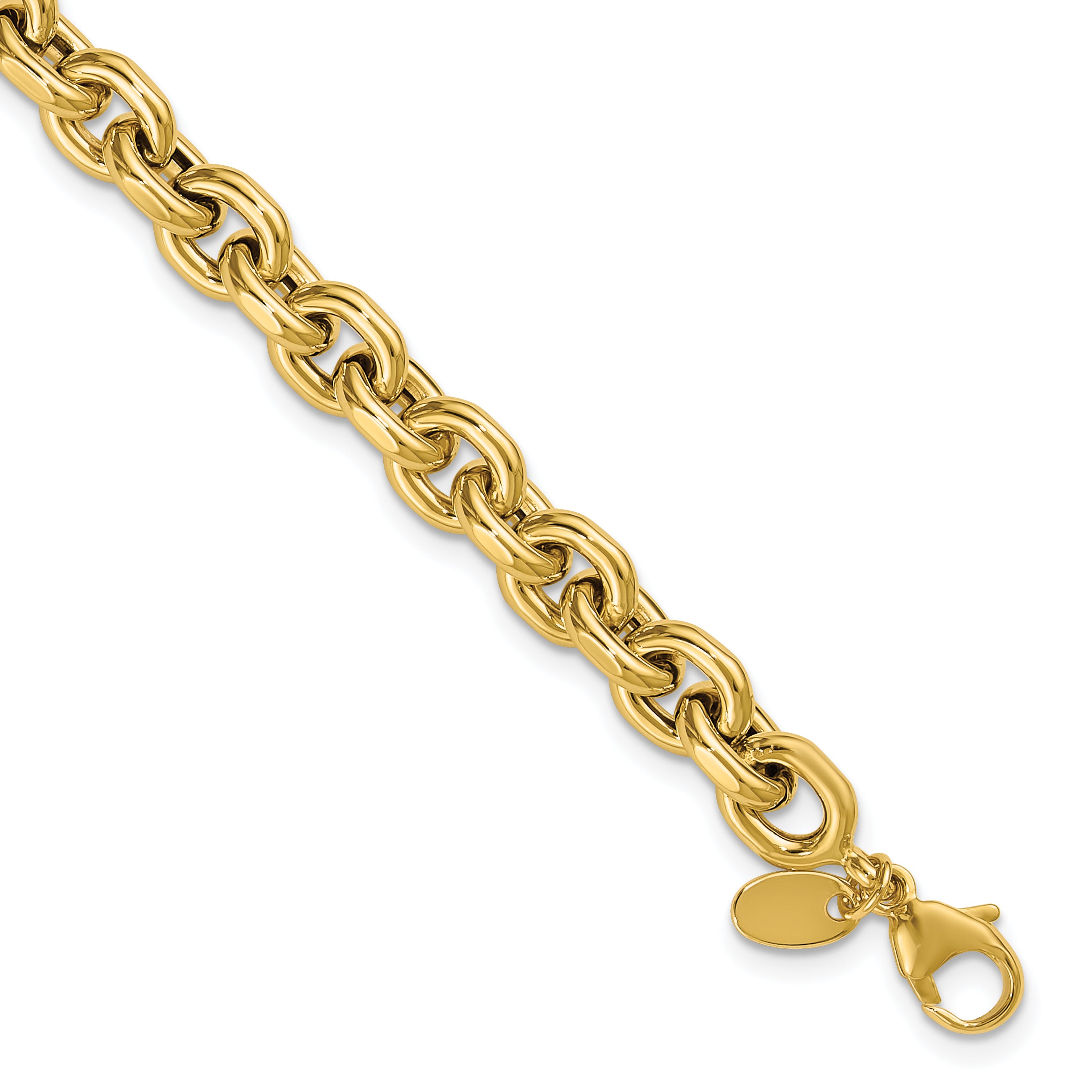 14K Polished 6.5mm Flat Edge Cable Link Bracelet Main image