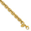 14K Polished 6.5mm Flat Edge Cable Link Bracelet