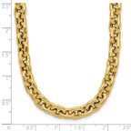 14K Polished 7.0mm Flat Edge Cable Link Necklace