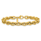 14K Polished 7.0mm Flat Edge Cable Link Bracelet
