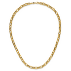 14K Polished 5.5mm Fancy Oval Link Necklace