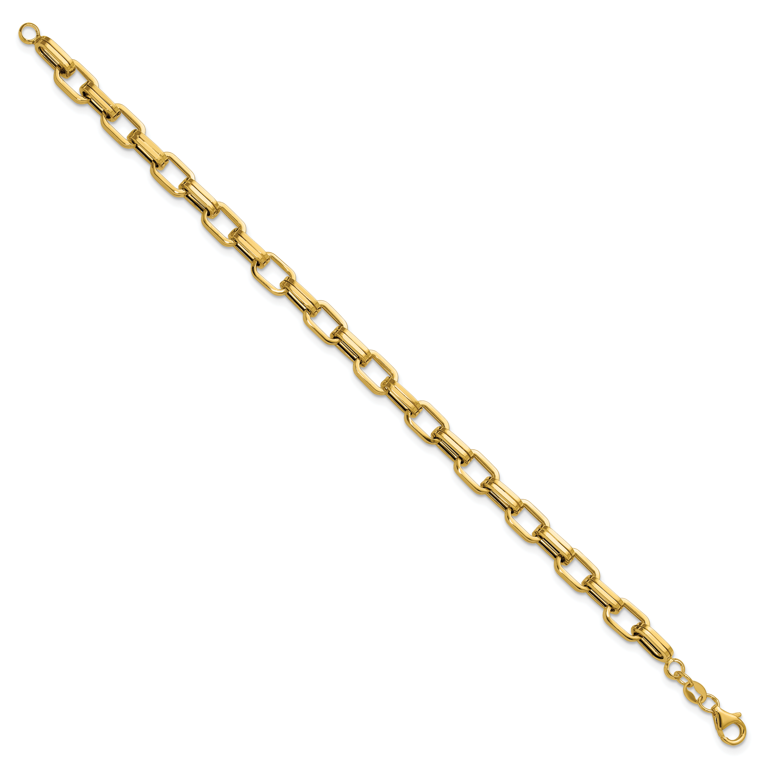 14K Polished 5.5mm Fancy Oval Link Bracelet Secondary image