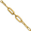 14K Polished Textured Greek Key Paperclip Link Bracelet