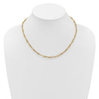 14K Polished and Textured 4.2mm Fancy Link Necklace