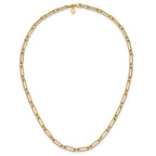 14K Polished and Textured 4.2mm Fancy Link Necklace
