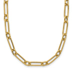 14K Polished and Textured 4.2mm Fancy Link Necklace