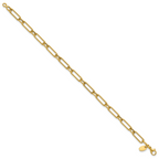 14K Polished and Textured 4.2mm Fancy Link Bracelet