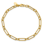 14K Polished and Textured 4.2mm Fancy Link Bracelet