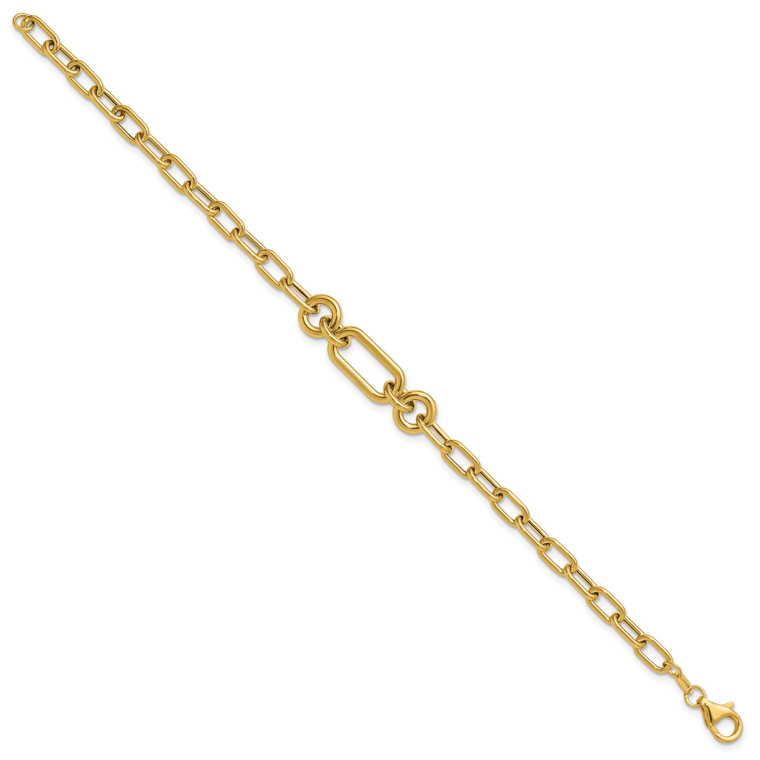 14K Polished Fancy Mixed Link Bracelet Secondary image