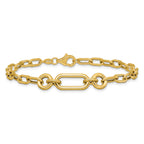 14K Polished Fancy Mixed Link Bracelet