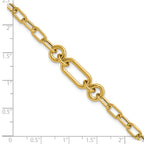 14K Polished Fancy Mixed Link Bracelet