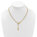 14K Polished Fancy Curb Link Lariat Necklace