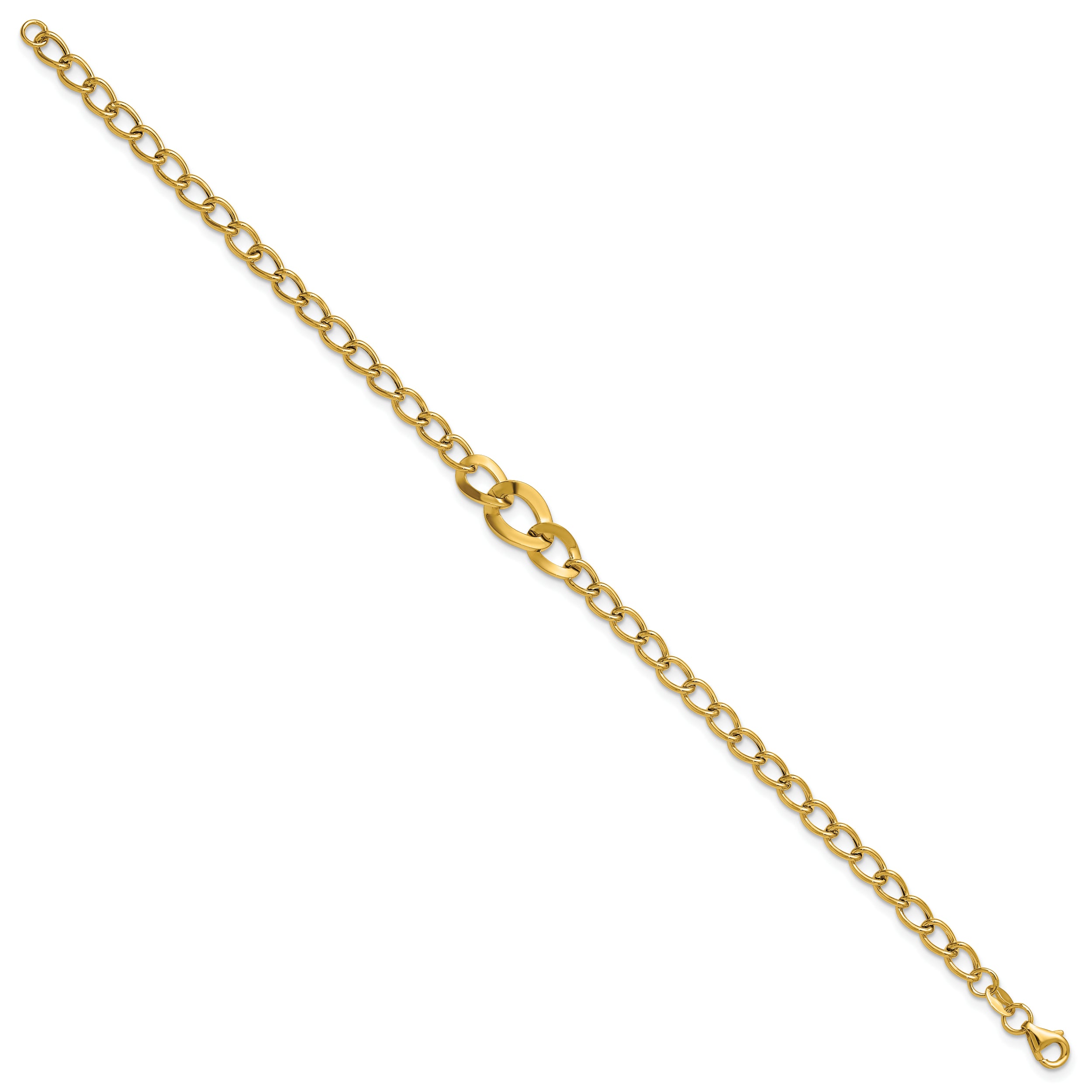 14K Polished Fancy Curb Link Bracelet