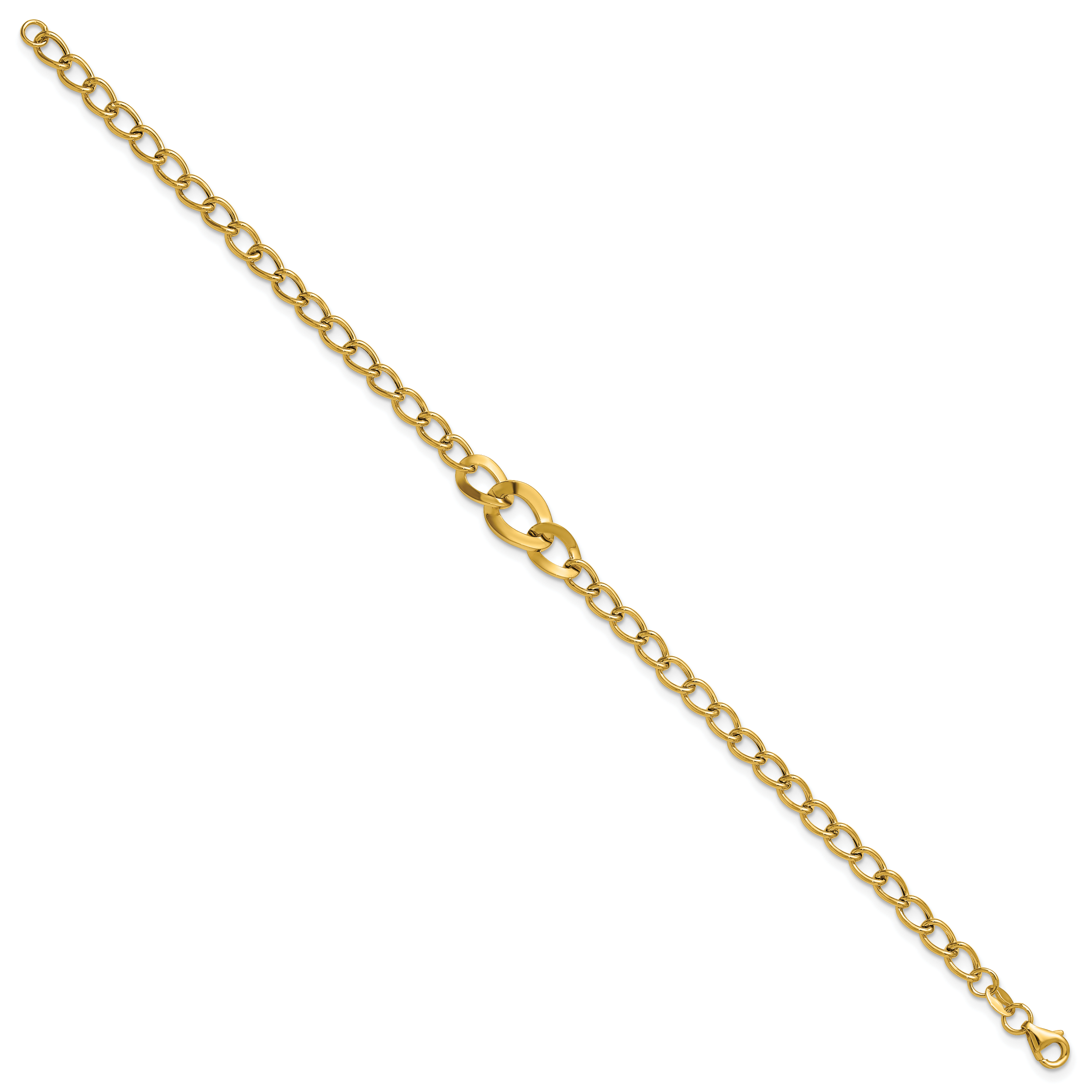 14K Polished Fancy Curb Link Bracelet Secondary image