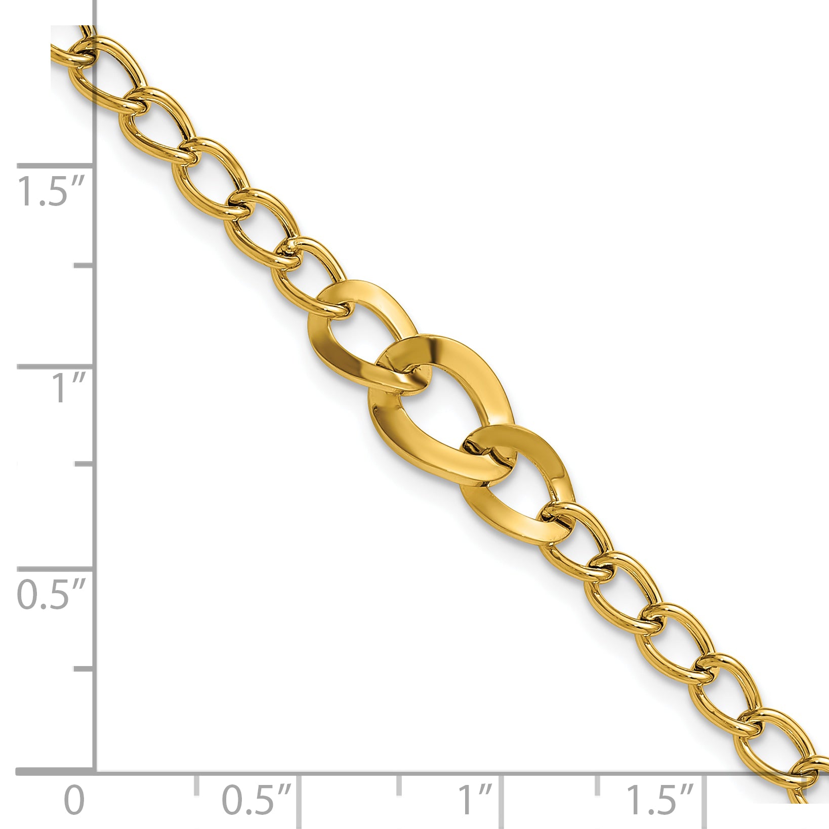 14K Polished Fancy Curb Link Bracelet
