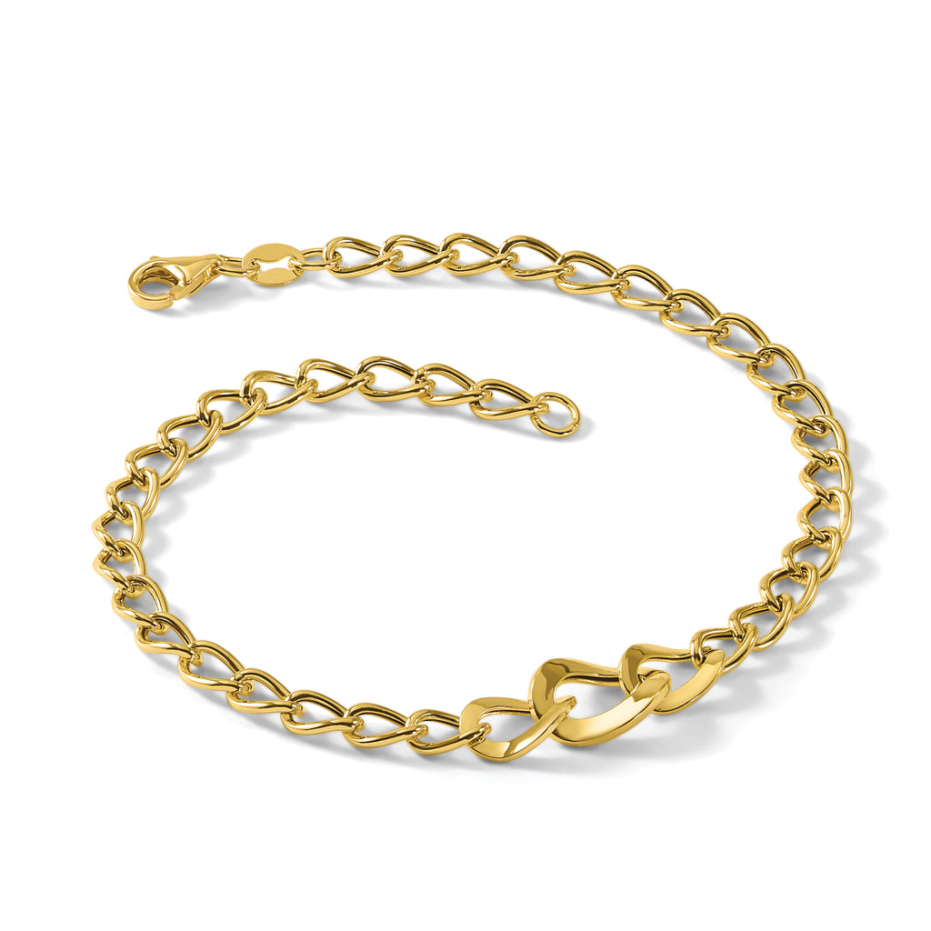 14K Polished Fancy Curb Link Bracelet