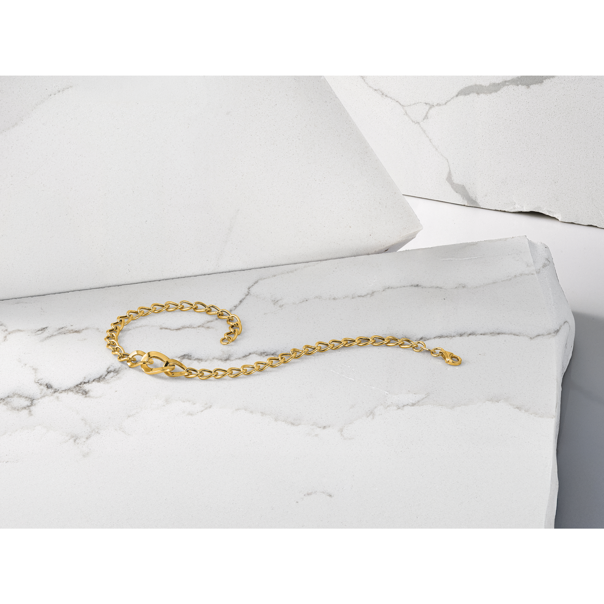 14K Polished Fancy Curb Link Bracelet