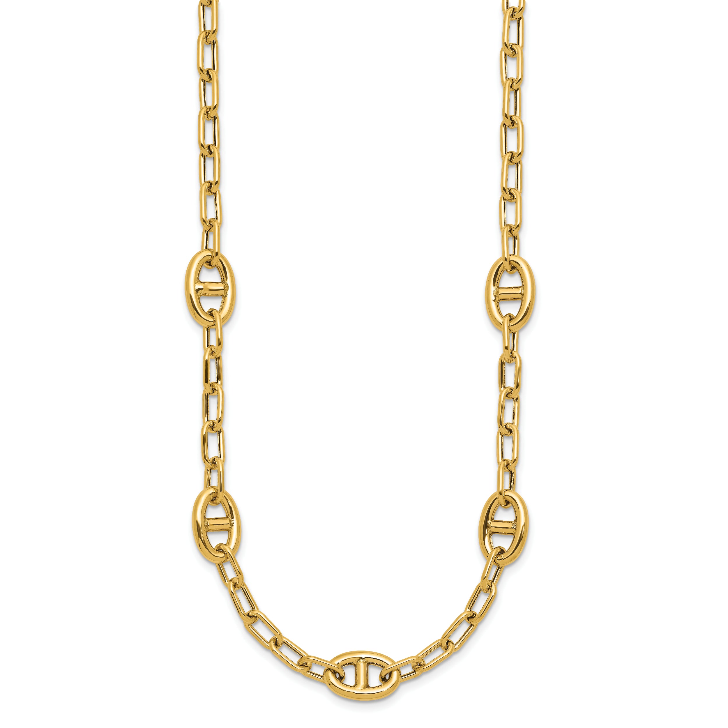 14K Polished Fancy Anchor Link Necklace