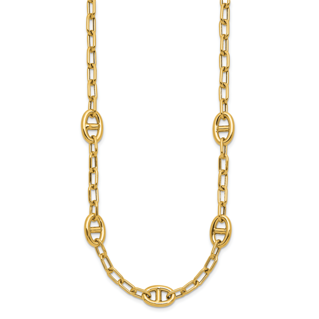 14K Polished Fancy Anchor Link Necklace