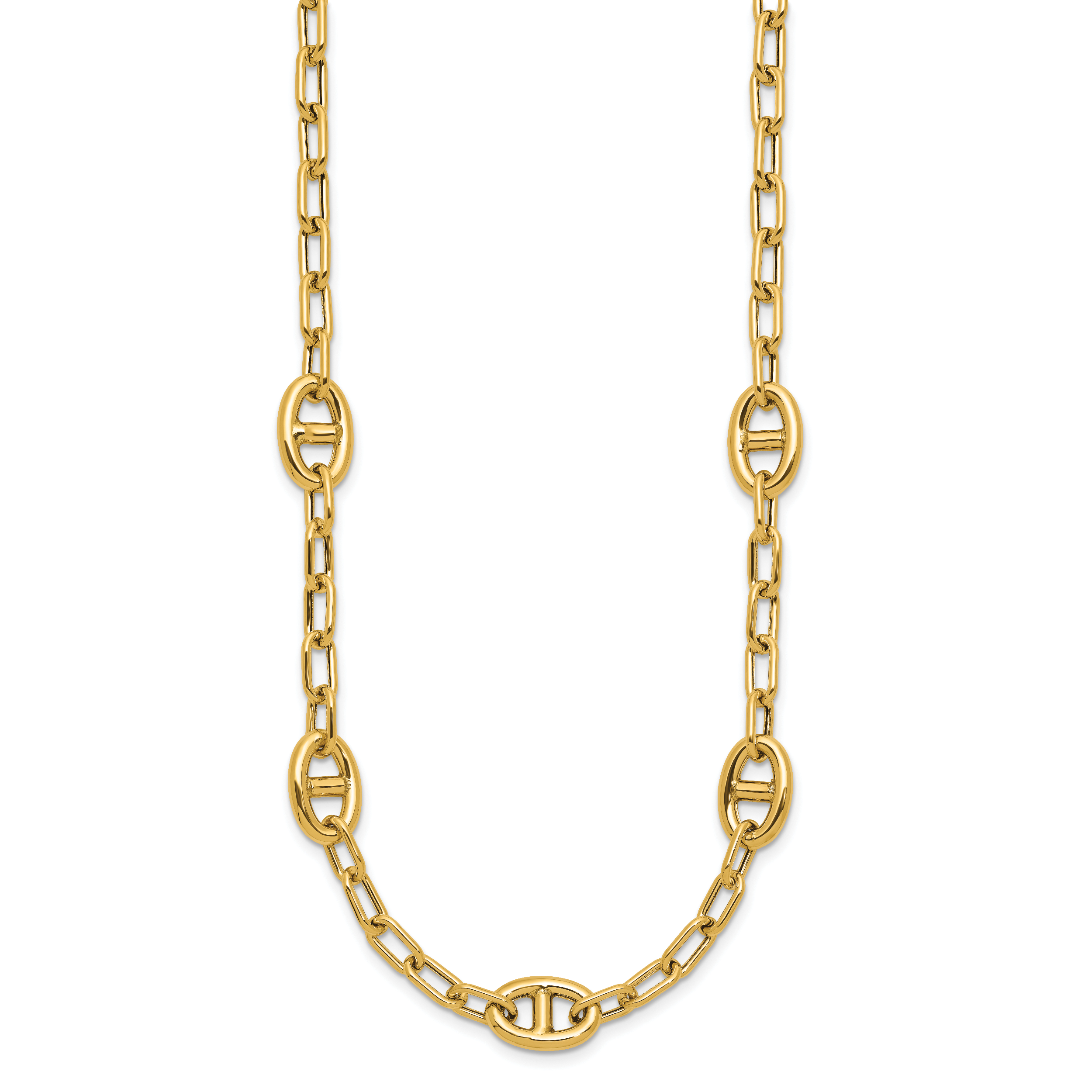 14K Polished Fancy Anchor Link Necklace