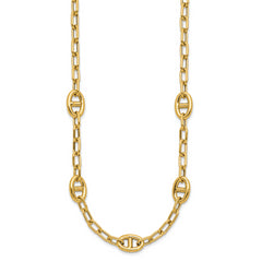 14K Polished Fancy Anchor Link Necklace