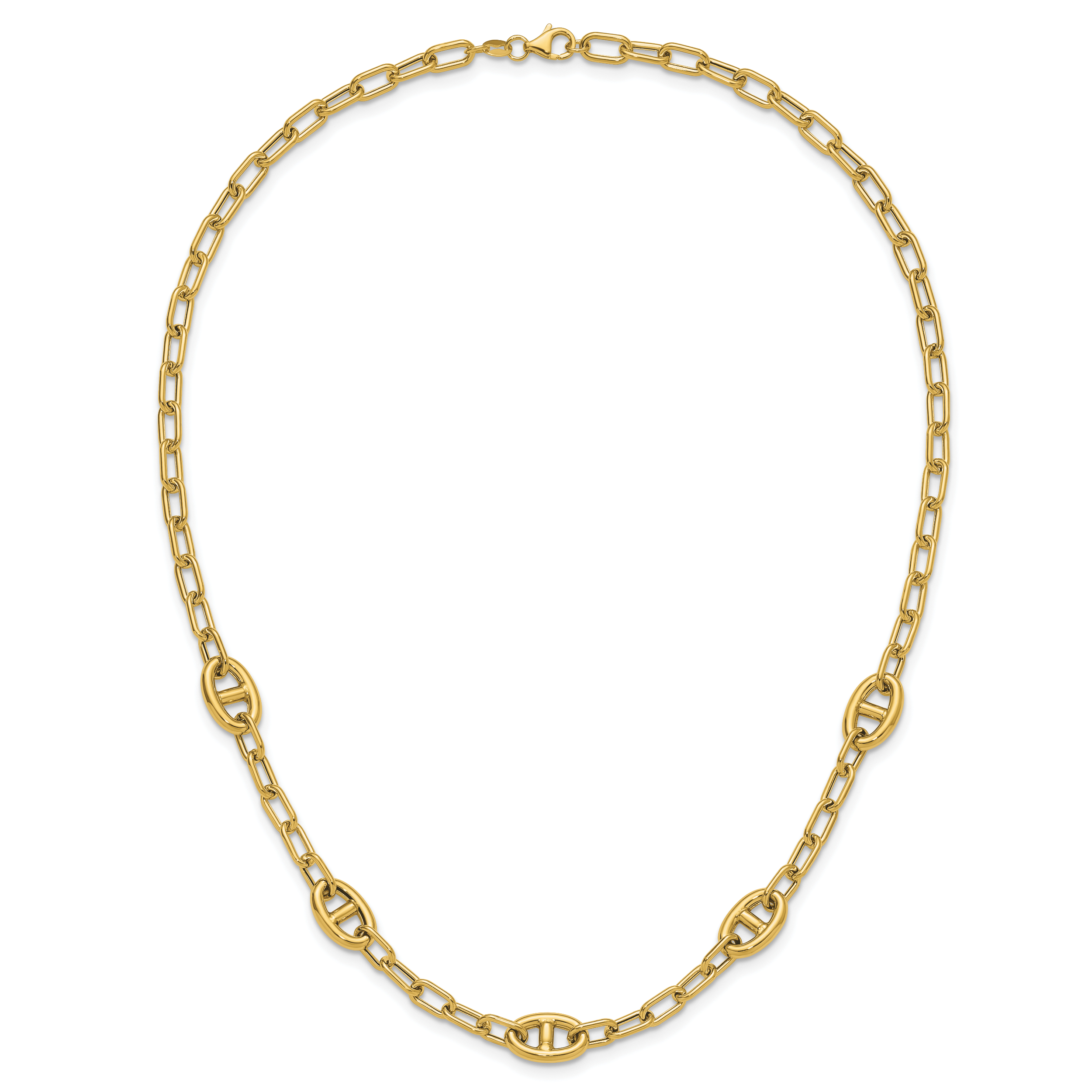 14K Polished Fancy Anchor Link Necklace