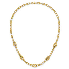 14K Polished Fancy Anchor Link Necklace