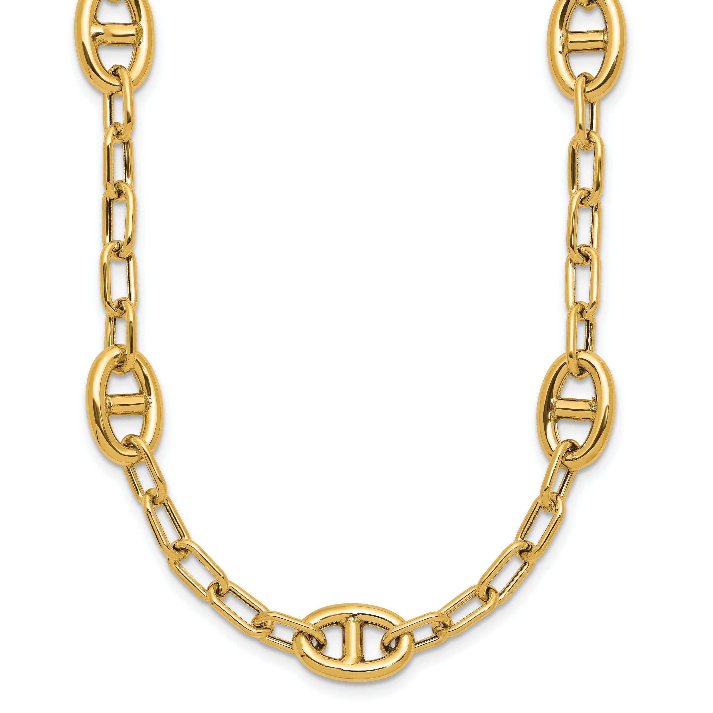 14K Polished Fancy Anchor Link Necklace