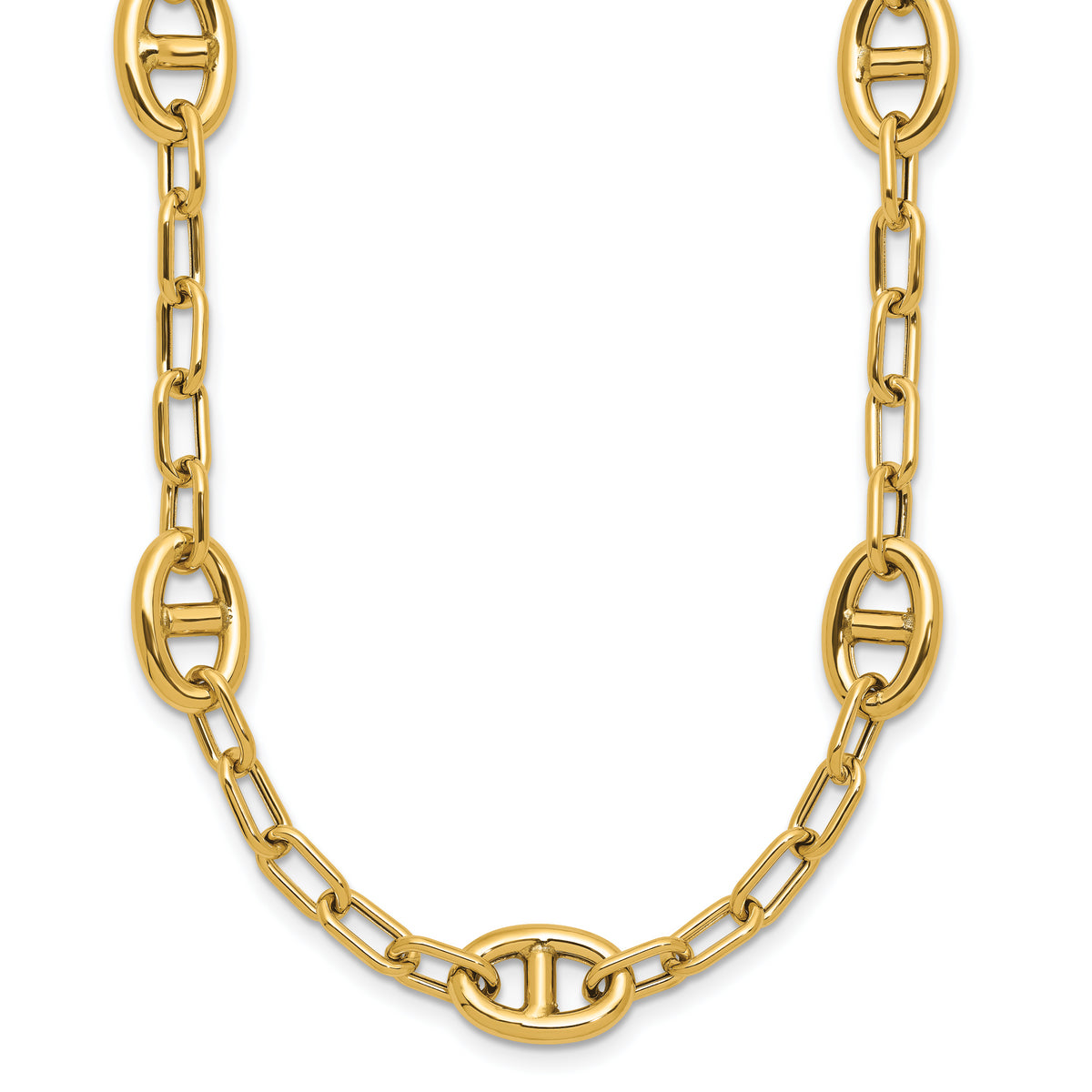 14K Polished Fancy Anchor Link Necklace