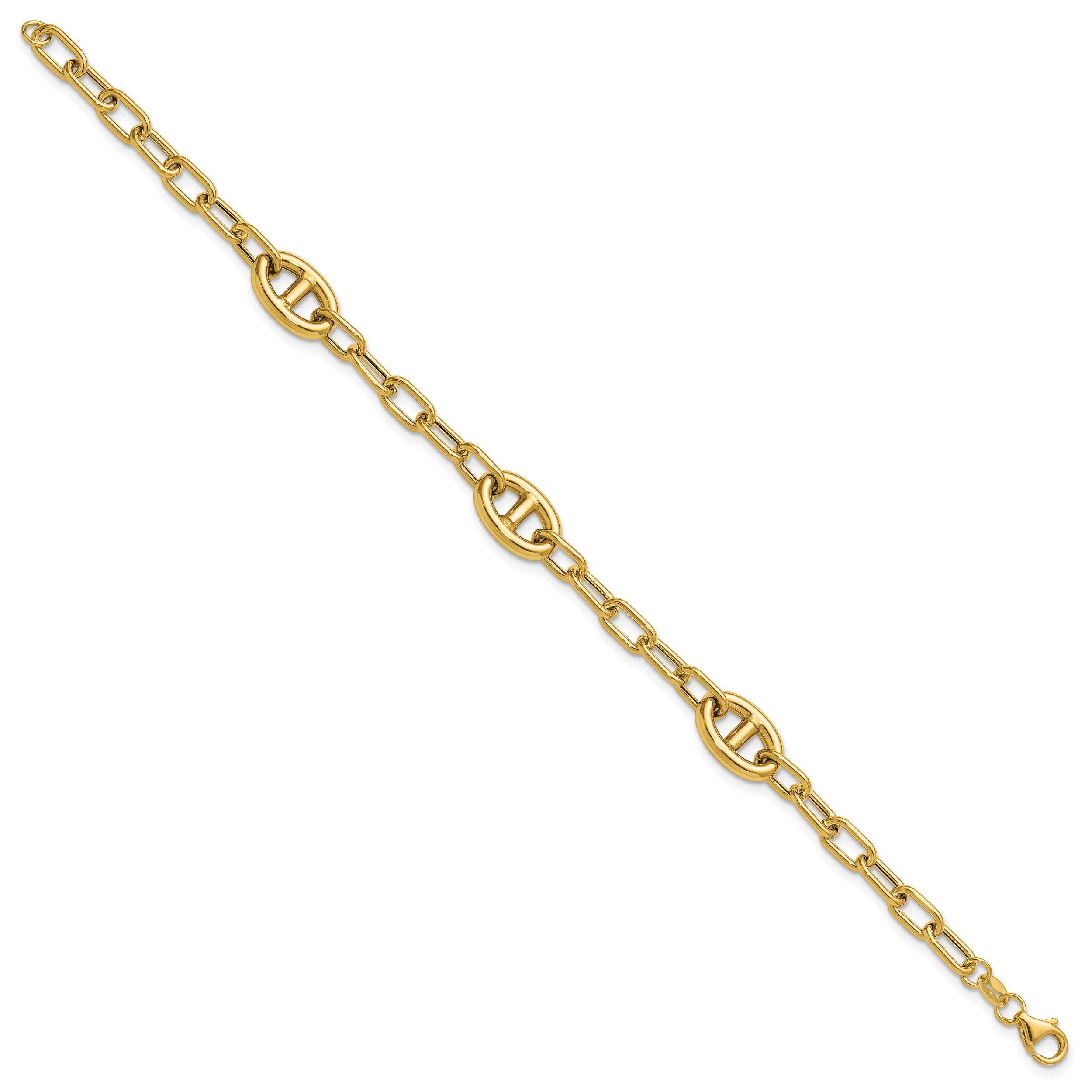 14K Polished Fancy Anchor Link Bracelet Secondary image
