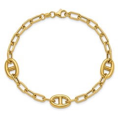 14K Polished Fancy Anchor Link Bracelet