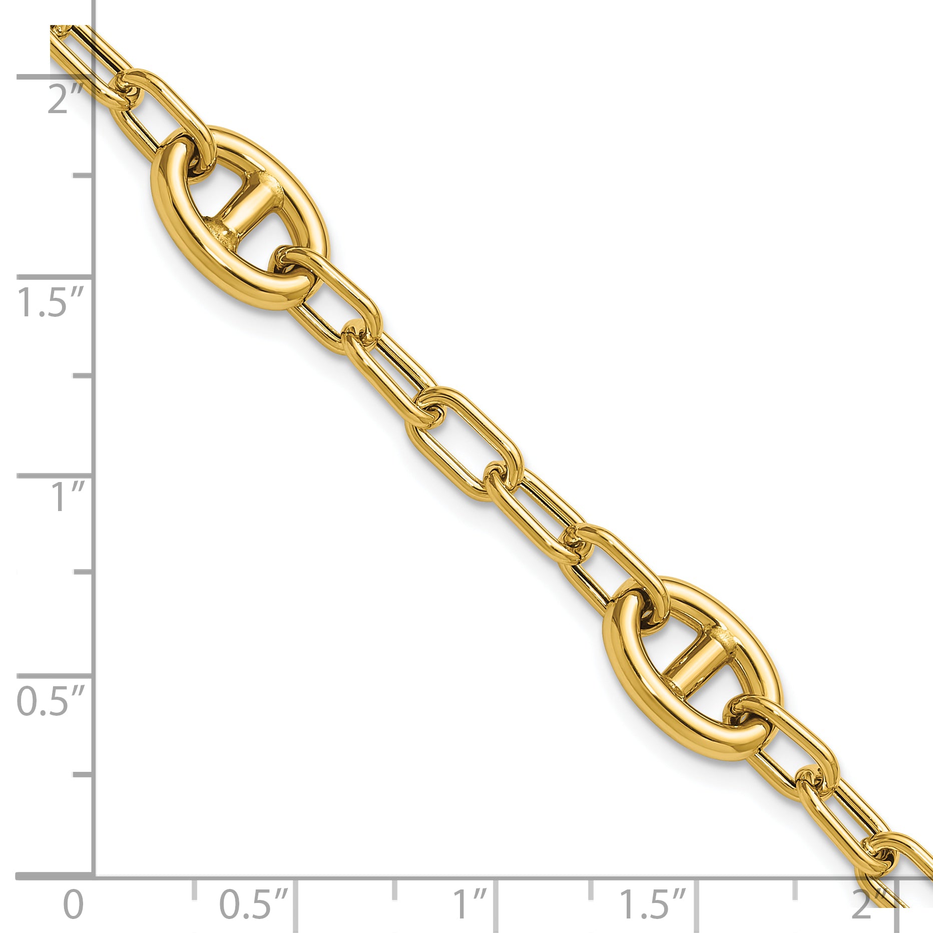 14K Polished Fancy Anchor Link Bracelet