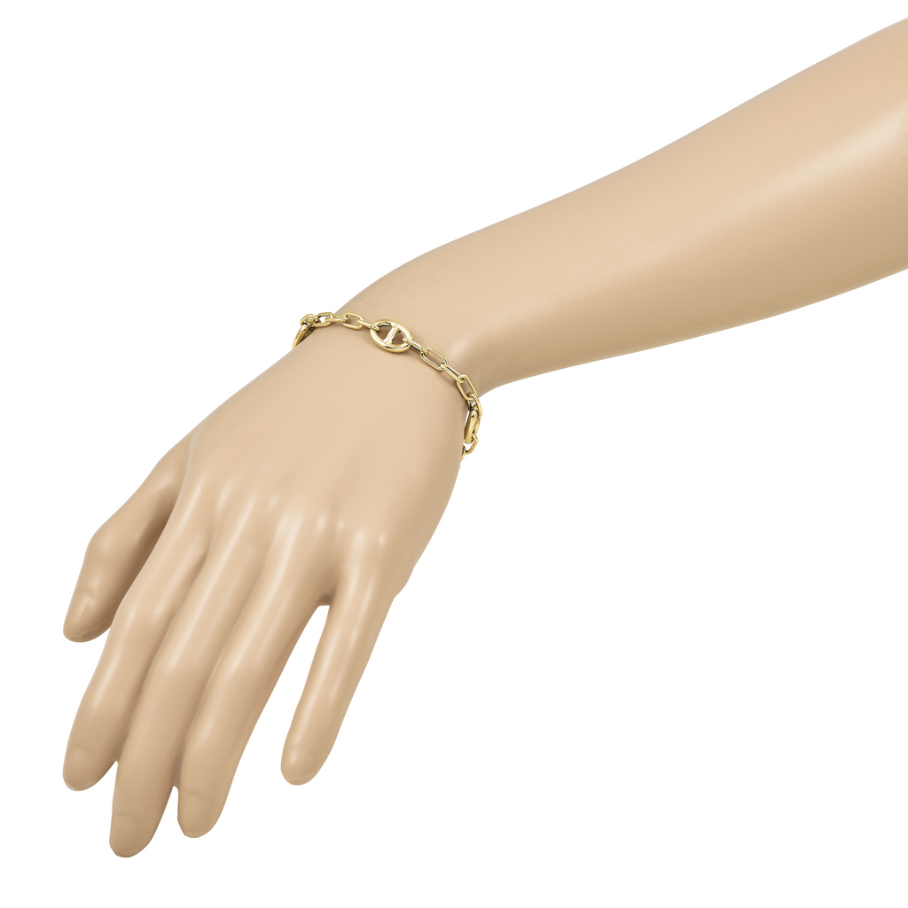 14K Polished Fancy Anchor Link Bracelet