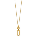 14K Polished Fancy Dangling Mixed Links Necklace