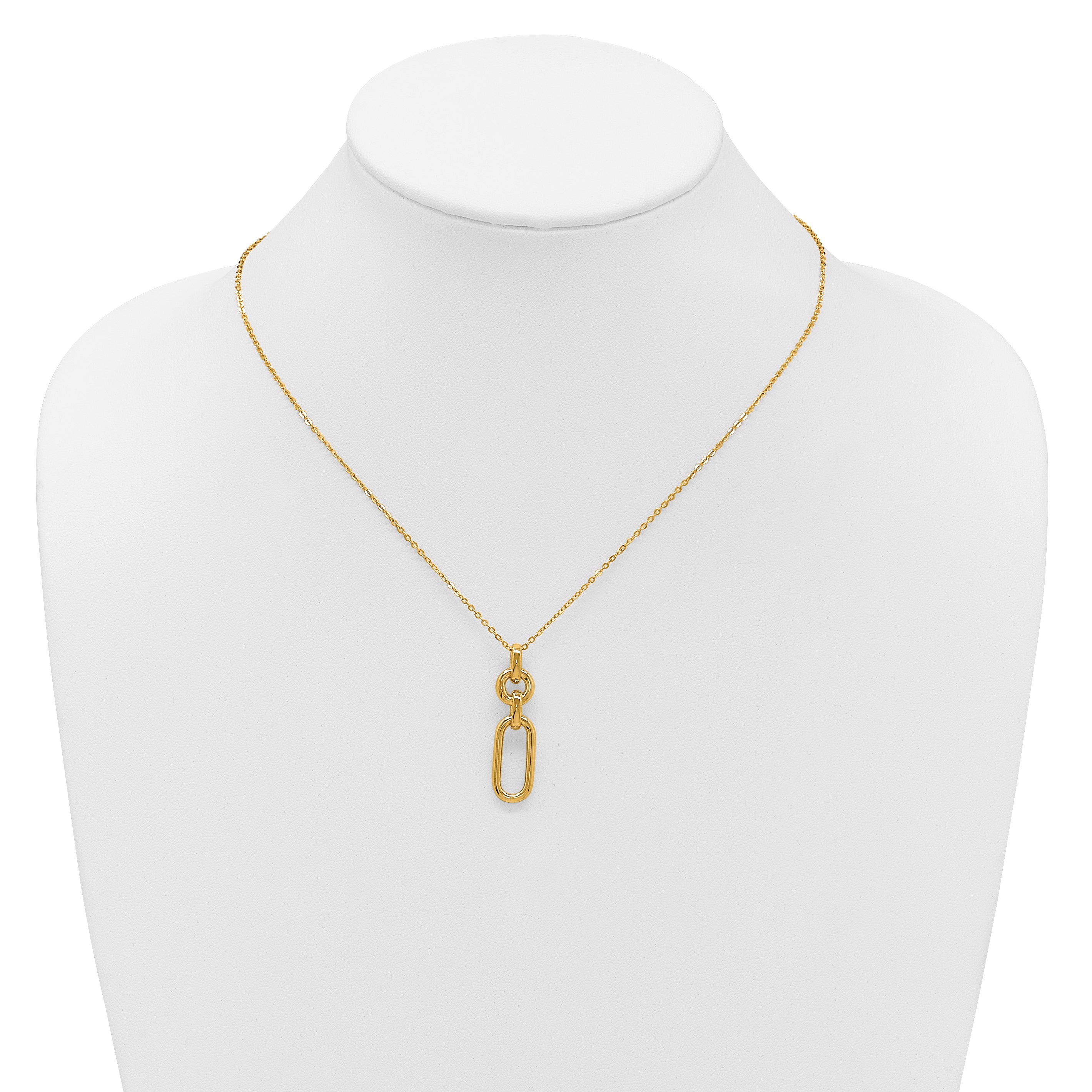 14K Polished Fancy Dangling Mixed Links Necklace
