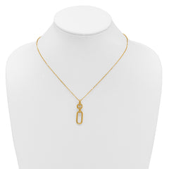 14K Polished Fancy Dangling Mixed Links Necklace