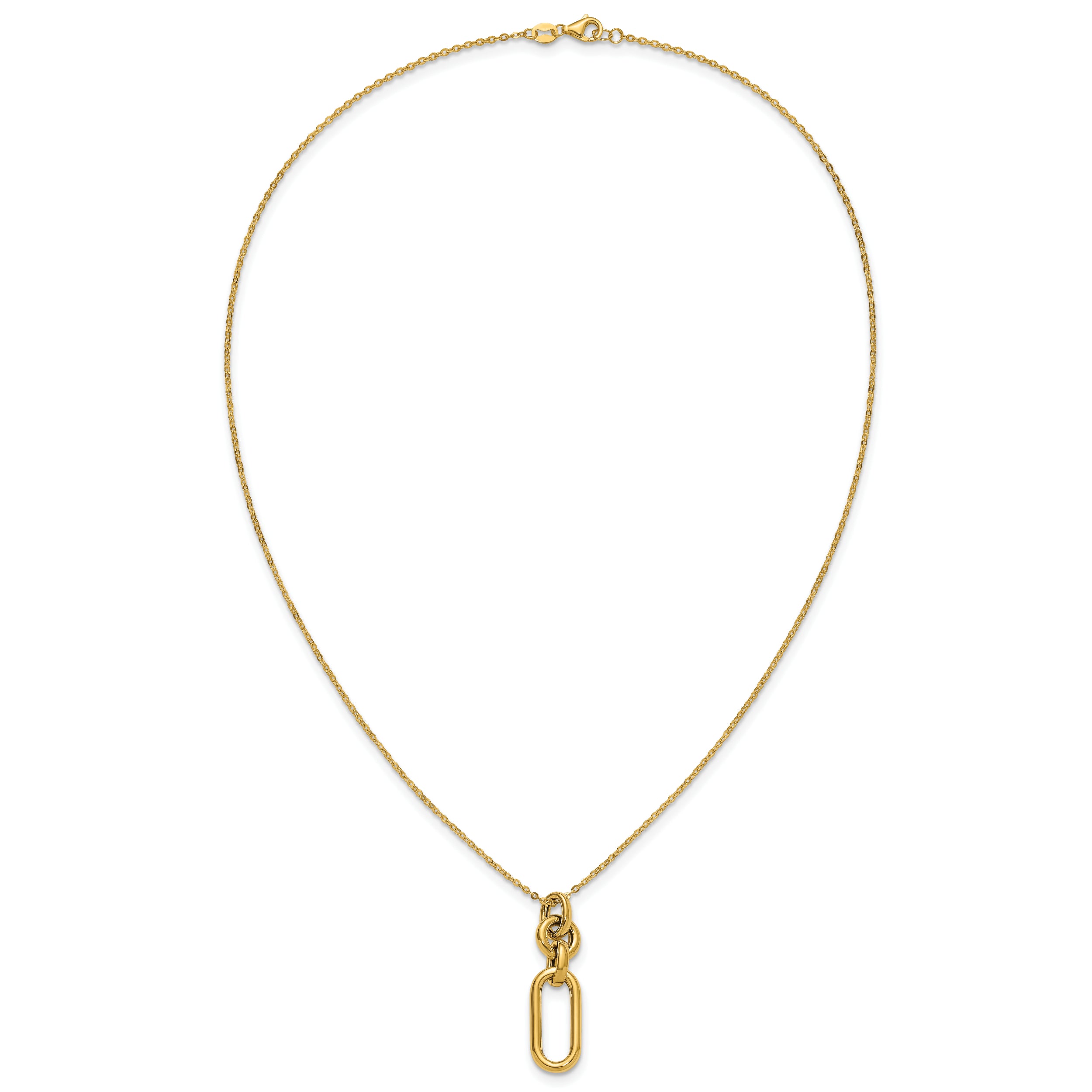 14K Polished Fancy Dangling Mixed Links Necklace