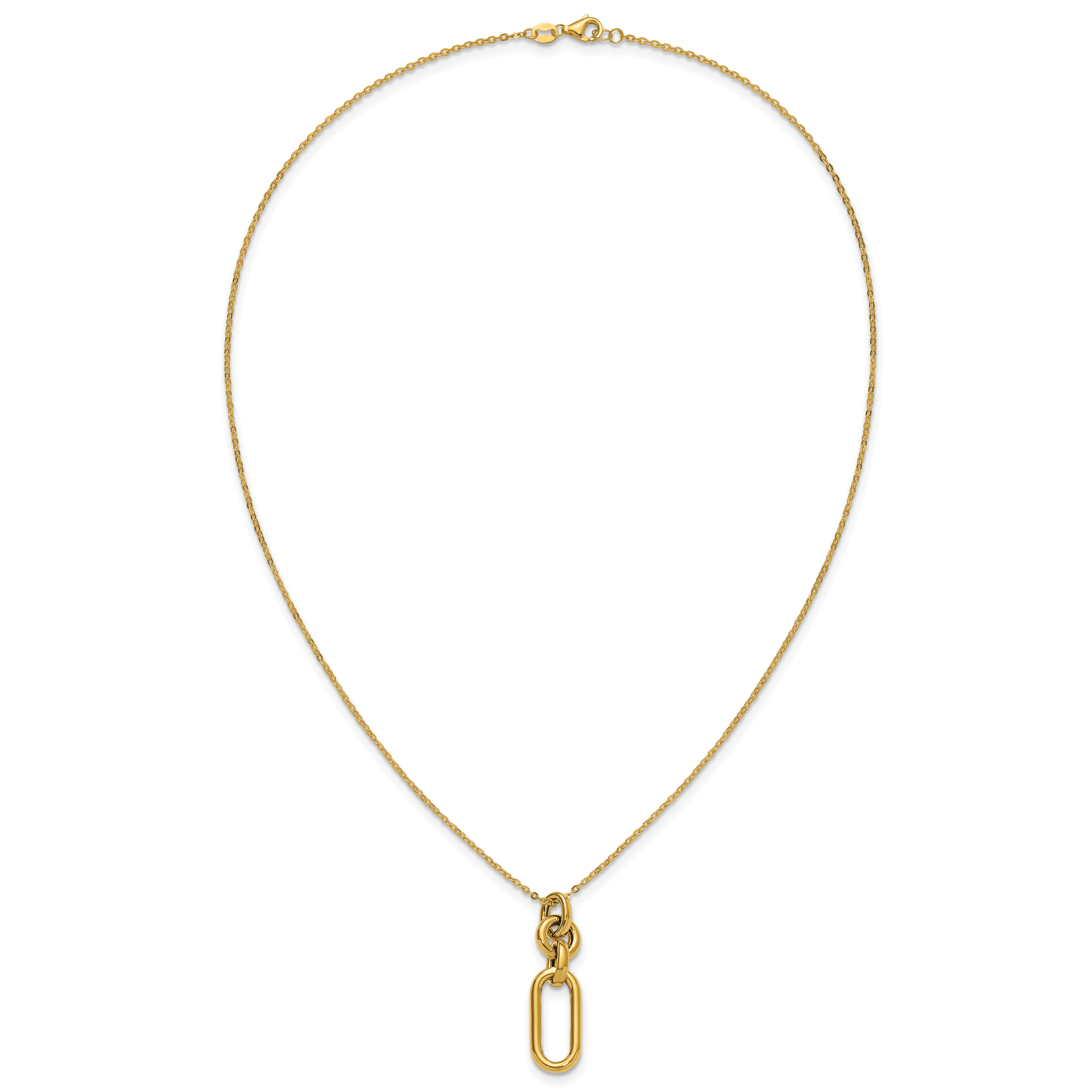 14K Polished Fancy Dangling Mixed Links Necklace