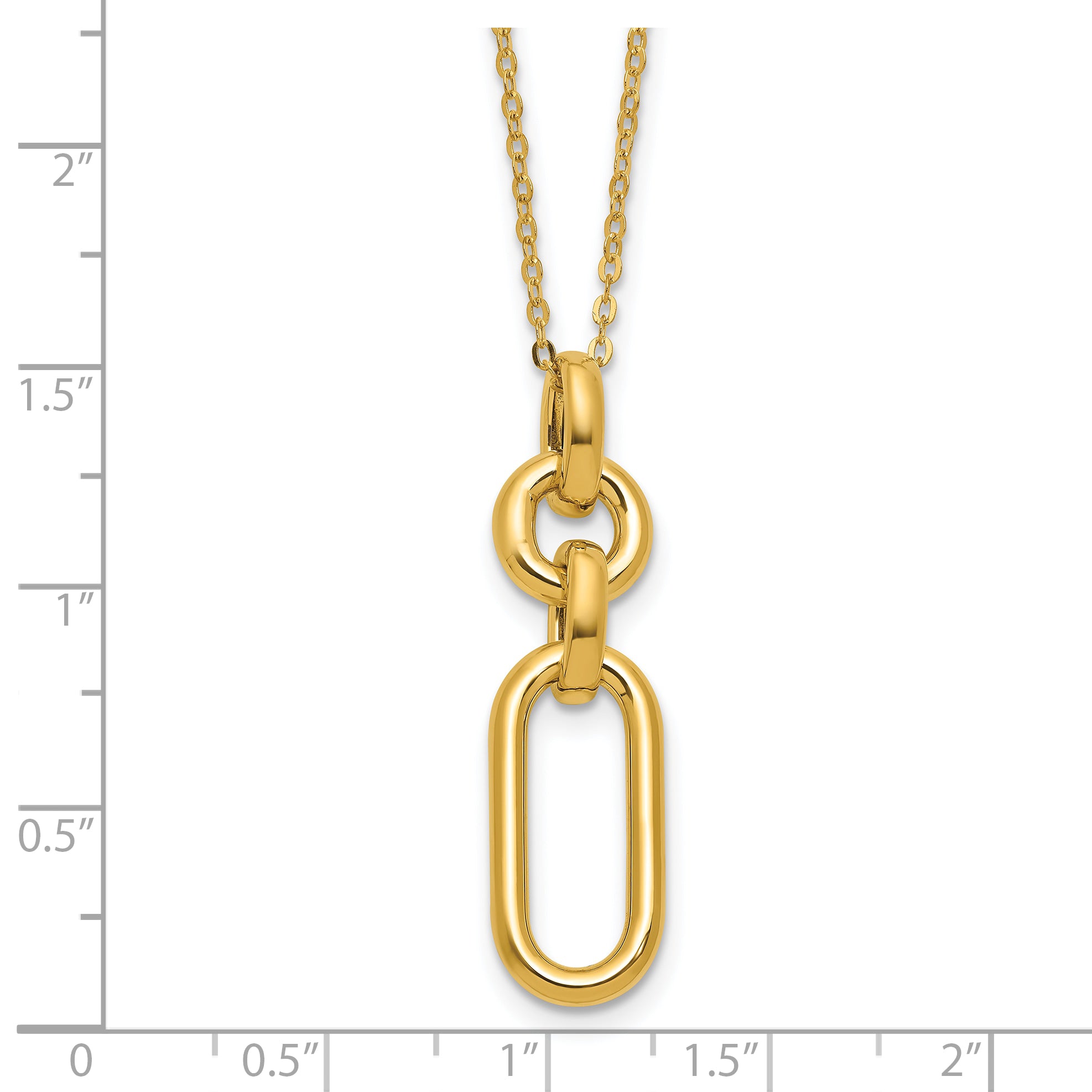 14K Polished Fancy Dangling Mixed Links Necklace